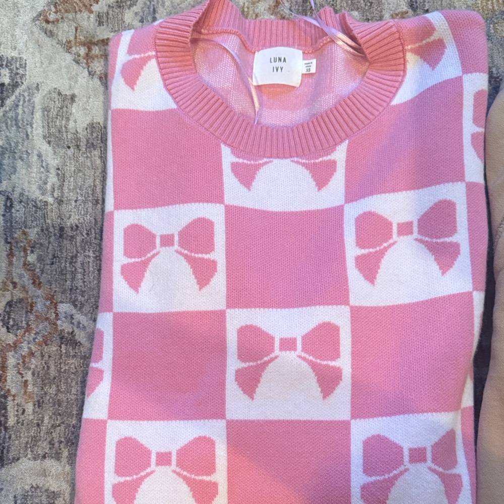 Pink Bow Sweater